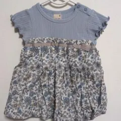 プティマイン　花柄フリル袖トップス