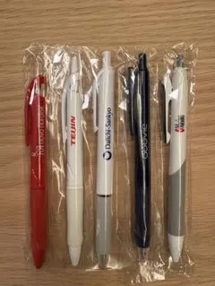 製薬会社ロゴ入り 黒色ボールペン 5本セット