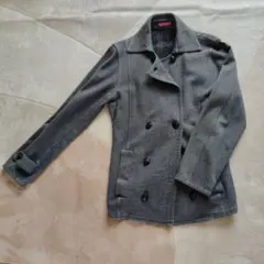 SIT SADERU グレー ダブルブレストピーコート