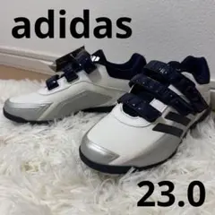 野球スパイク adidas ホワイト/ネイビー 23.0 マジックテープ