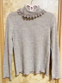 美品　Garland 薔薇レースタートルネックニット　田園詩　ストリートオルガン