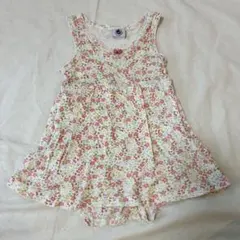 PETIT BATEAU（プチバトー）　花柄ロンパース 12M 70cm