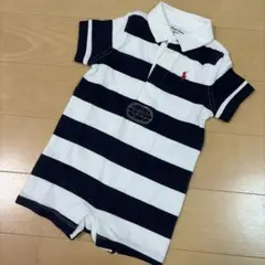 【新品未使用】Ralph Lauren ボーダーロンパース 6M