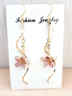 227# ピアス ハンドメイド レジン フラワー 春ピアス 夏ピアス 花