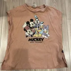 ディズニー　ミッキーと仲間たち Tシャツ 110cm オレンジfutafuta