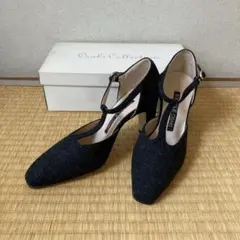 BOUTIQUE OSAKI ダークグレー Tストラップ　ハイヒール　23.5㎝