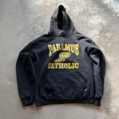 90s 00s RUSSELL ウイングフット3段 パーカー 黒 ブラック M