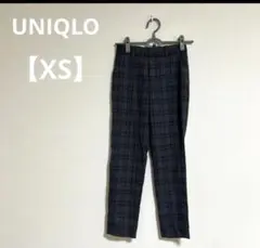 ☆【美品】UNIQLO ユニクロ　グレー系チェック パンツ　XS 秋冬