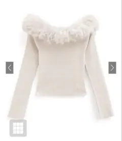 GRL ファーオフショルダーニットトップス [an127]