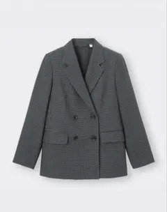 GU ダブルブレストチェックジャケット Sサイズ