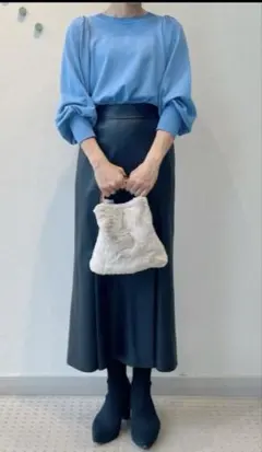 2wayパールボタン7部袖ニット