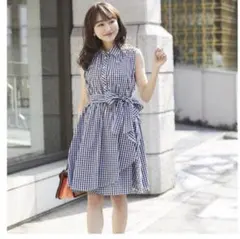 お値下しました❗️トッコクローゼットギンガムチェックワンピース