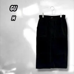 【ジーユー】タイトスカート スリット ストレッチ シンプル 上品 黒ブラック M