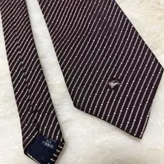 Burberry ネクタイ ボルドー ストライプ ホースロゴのサムネイル