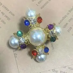 海外インポート ヴィンテージ風 クロス ブローチ