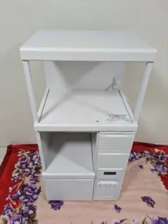ホワイト レンジボード 2段収納
