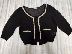 黒　ショート丈　カーディガン　７分袖　Mサイズ