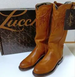 ★B90★Lucchese ウエスタンブーツ USA製 レザー メンズブーツのサムネイル