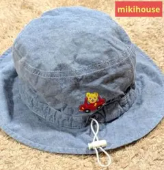 mikihouse クマと車の刺繍入りベビー帽子 80cm