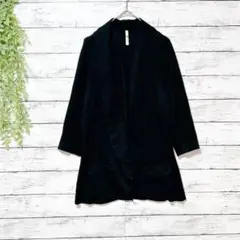 A805　ROYAL PARTY　ブラックカーディガン　七分袖　透け感　Ｍ