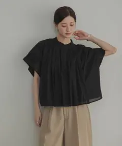 URBAN RESEARCH ハーフスリーブタックショートシャツ 黒