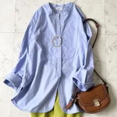 美品♪イエナ　コットン100% 日本製　シャツ　バンドカラー　ブザム　長袖　F