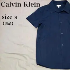 Calvin Klein 半袖シャツ ネイビー S 美品 カルバンクライン 上品のサムネイル