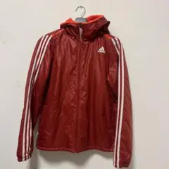 adidas メンズ ナイロンジャケット レッド フード付き