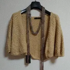 マルイ購入　ストール付 ボレロ パーティードレス 結婚式 ベージュ