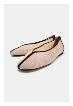 ZARA メッシュ フラット バレエ シューズ 40(26.0CM)のサムネイル