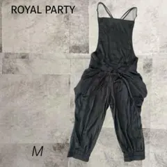 ROYAL PARTY【M】サロペット オールインワン ブラック ウエストリボン