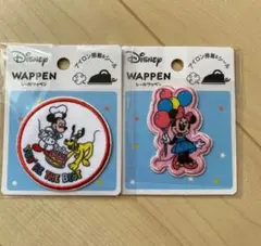 Disney ワッペン 2枚セット ミッキー ミニー アイロン接着 シール