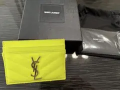 春カラー♡ミモザ♡本物付属品有SAINT LAURENTカードケースYSLロゴ 