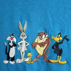 ルーニーテューンズ LOONEY TUNES　刺繍　Tシャツ ターコイズ　Ｍのサムネイル