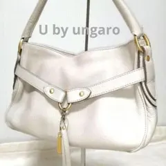 U by ungaro ウンガロ　レザーハンドバッグ　ホワイト
