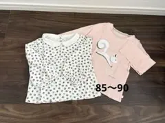 OBaiBi 襟付きハリネズミ柄　ピンク長袖カットソー2枚セット