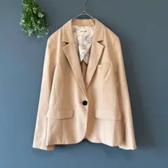 ロイヤルパーティー［M］大人ナチュラル◎ツヤ感◎裏地花柄◎テーラードジャケット