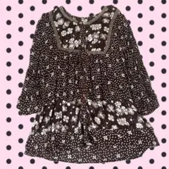 平成フェアリーグランジチュニック 森ガール coquetteフリルレース花柄のサムネイル