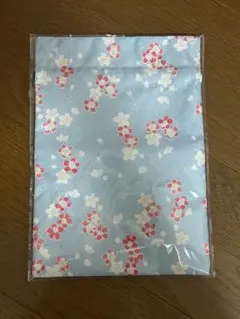 花柄 巾着袋 水色 和柄