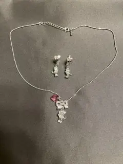 ディズニー ミニー ネックレス イヤリング セット