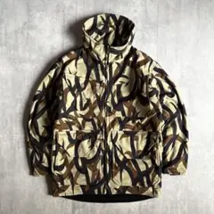 【vintage】トライバルカモ　ブルゾン　ダブルジップ　ハイネック　usa製