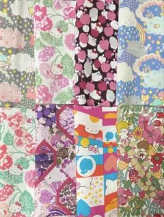 リバティ　キティ　タナローン　ハギレ約10センチ角×8枚b