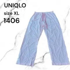 UNIQLO ストライプ柄 パンツ ピンク XLサイズ カジュアル薄手　長ズボン