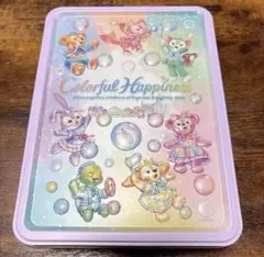 ディズニー ダッフィーフレンズ お菓子缶 colorful Happiness