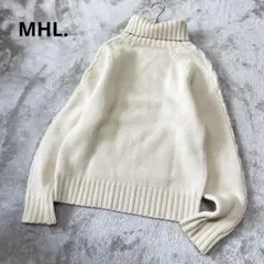 MHL. マーガレットハウエル　ウール　タートルネック　袖ケーブル　ニット