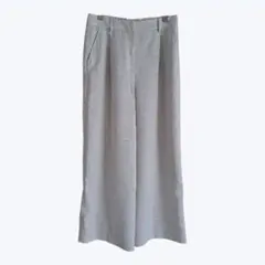 ナチュラルビューティーベーシック ワイドパンツ ライトベージュ 美脚 上品