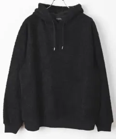 プードルボア 裏起毛 パーカーオーバーサイズ ブラック Unisex