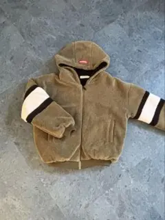 オリーブ色 ボアジャケット フード付き