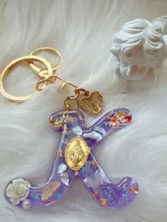 【お守り✨】マリア様のイニシャルアミュレット K 薄紫色 ※エネルギー入れ付