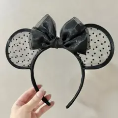 ディズニー 黒 カチューシャ レース